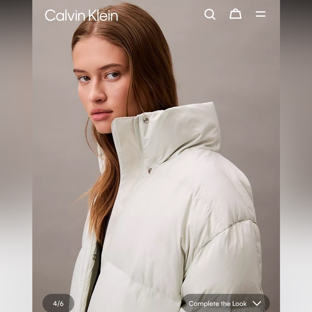 Calvin Klein Long Down Puffer Jacket sz XL - Picture 10 of 14
